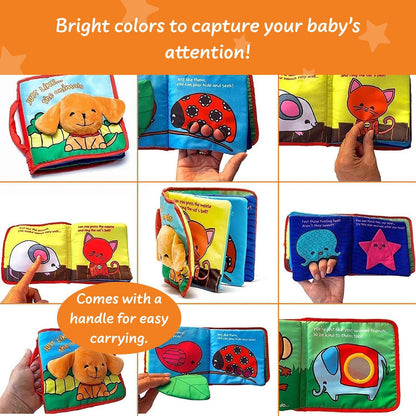Stimulating Baby Crinkle Books for 0-6 Months and 6-12 Months Infants - Toys Gift for 1 Year Old - Soft Cloth Animals Baby Books for Gifting