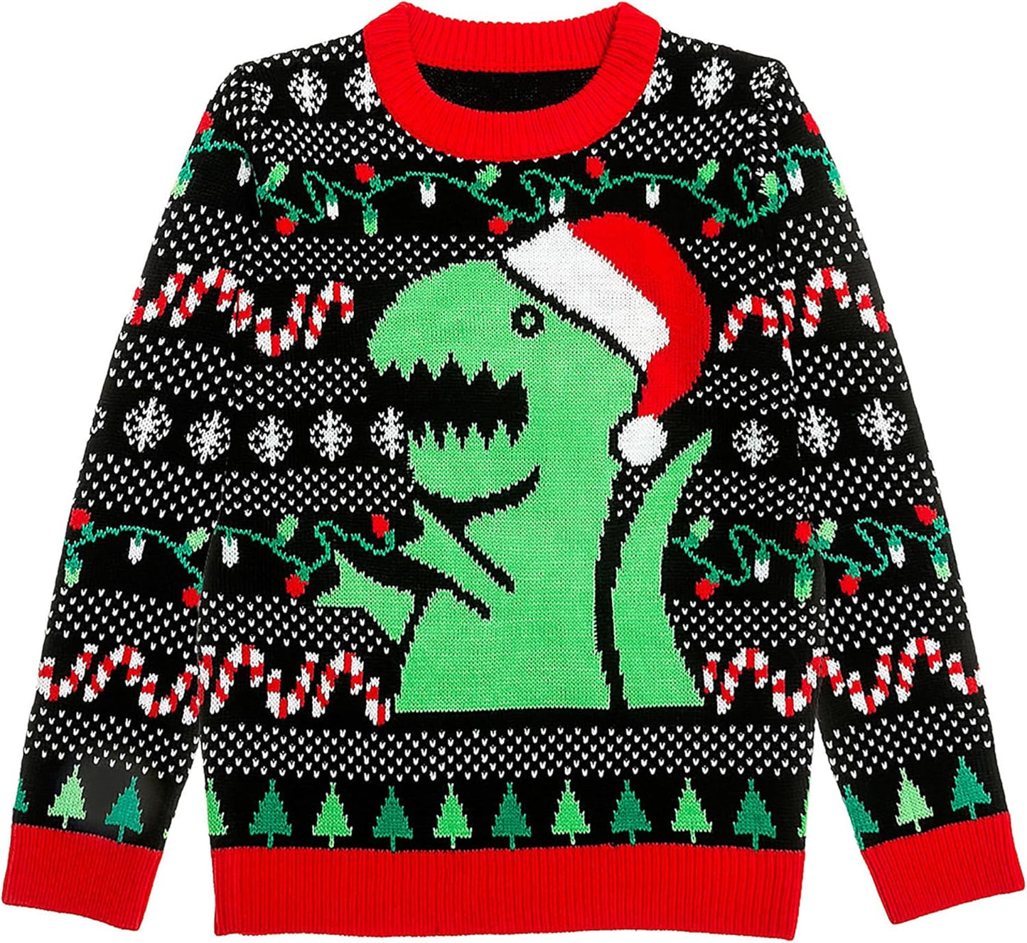 Trex Ugly Christmas Sweater Dinosaur Dino Gift for Boys Girls 2Yr - 12Yr