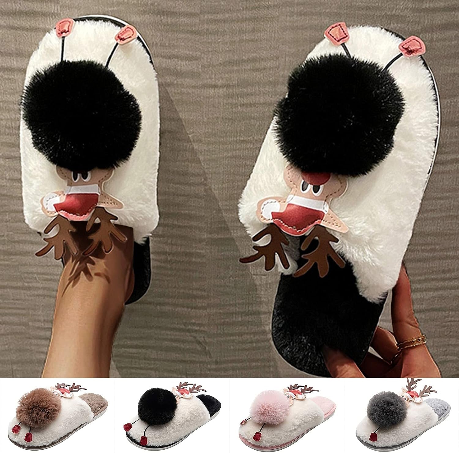 Slippers for Women Indoor,Womens Memory Foam Fur Fluffy Slippers Fuzzy Slippers Slide House Outdoor Slippers Shoes