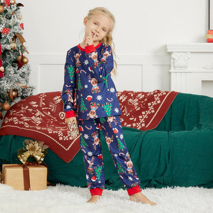 Christmas Pajamas for Family Matching Family Pajamas Sets Xmas Elk Reindeer Print Family Xmas Sleepwear Set